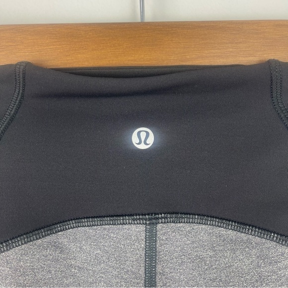 Lululemon Train Times Crop Leggings 17" Inseam Heathered Black 4 - Picture 5 of 12